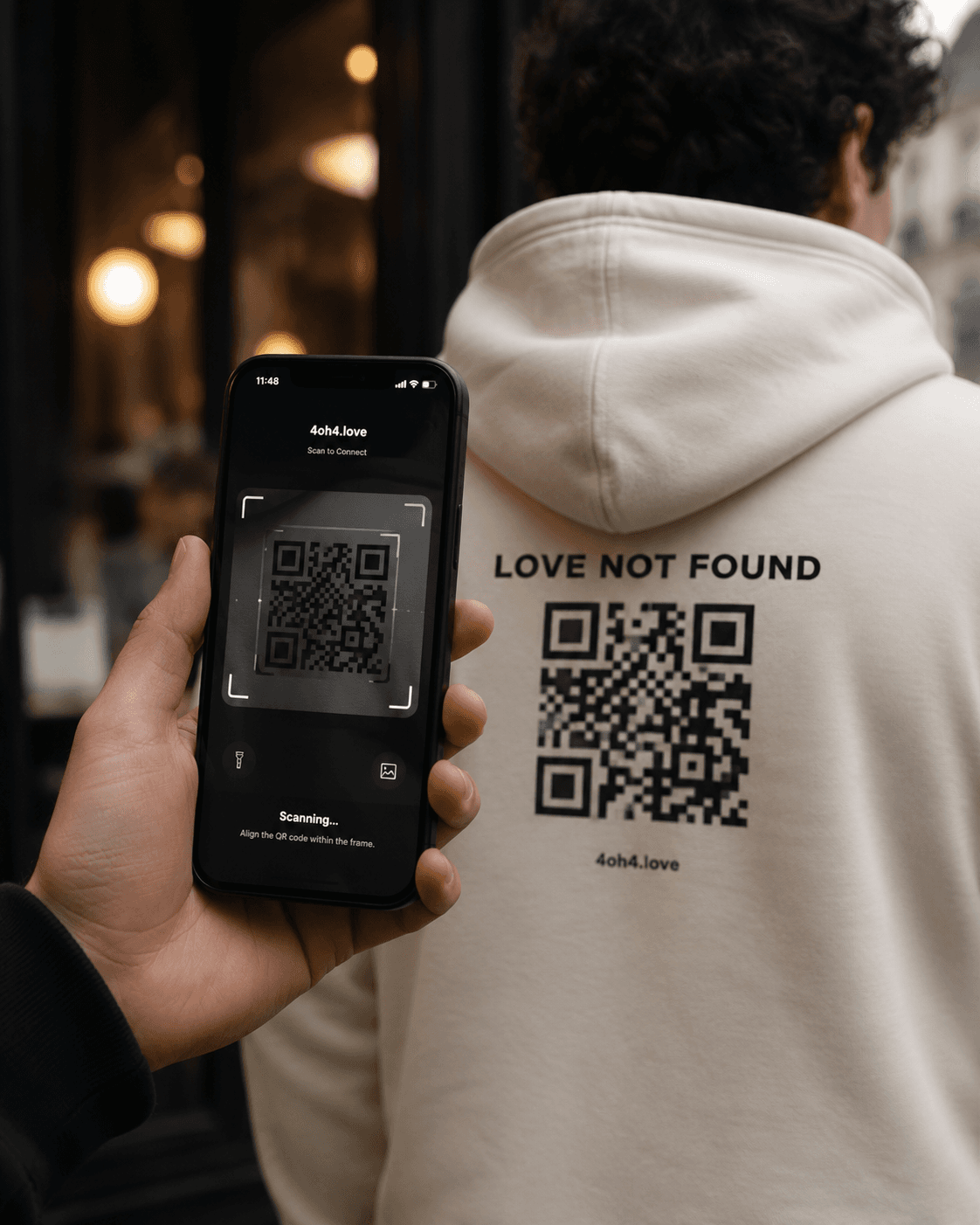 Phone scanning a wearable profile code
